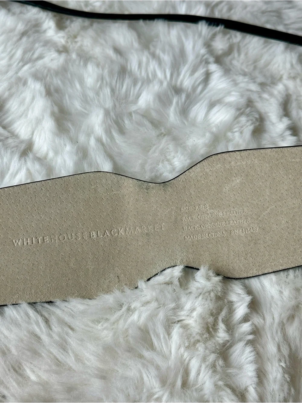 White House Black Market Black Leather Obi Bow-Tie Waist Belt Suede